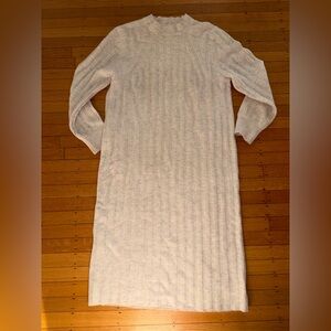 A new day oatheam cream ribbed stripe sweater dress maxi xxl